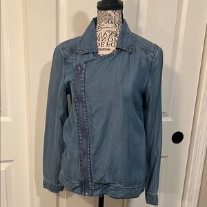 RVCA Denim Asymmetrical Zip Jacket